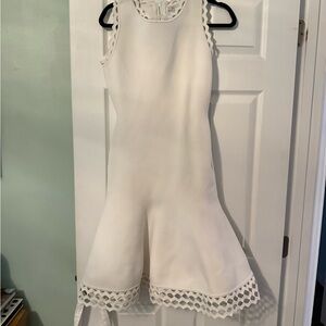 Milly Ivory Sleeveless Dress with Cutout Details